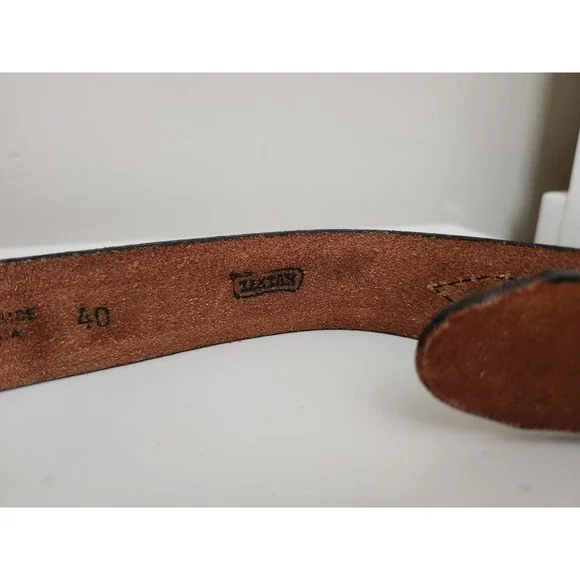 Vintage Tex Tan Tooled Leather BeltSterling Buckle Keepers Tip021862 Size 40
